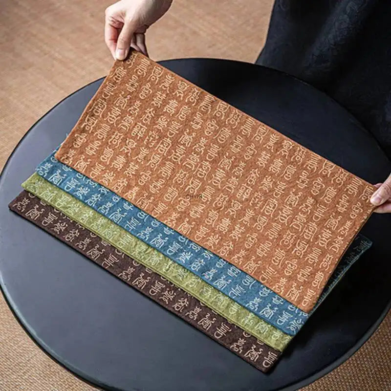 Zen Style Tie-dye Ancient Seal Script Tea Mat Dry Bubble Waterproof Mat Tea Mat Table Tea Table Tea Oasis Select