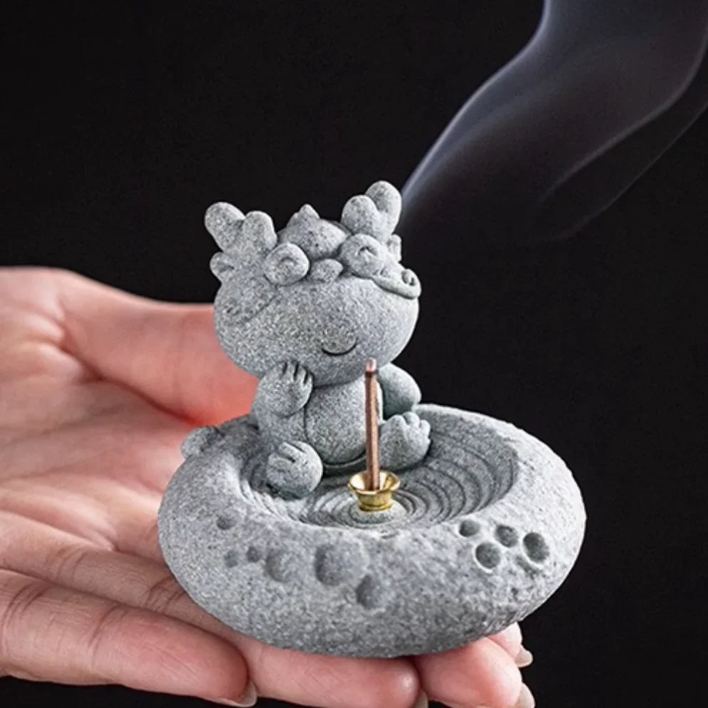 Blue Sand Stone Twelve Zodiac Tea Ceremony Decoration Aromatherapy Chinese Stove Incense Holder Lovely Table Decoration Oasis Select