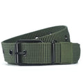 Men's Belt Porous Canvas Pin Buckle Leather Belt Outdoor Sports Belt Women's Trendy Eyelet Belt With Jeans Belt For Men Women Oasis Select Army green 120cm