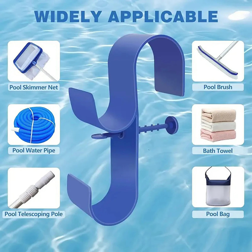 1pc/2pcs Pool Pole Storage Hook Adjustable Design Durable Hanger for Cleaning Tools Organization Oasis Select