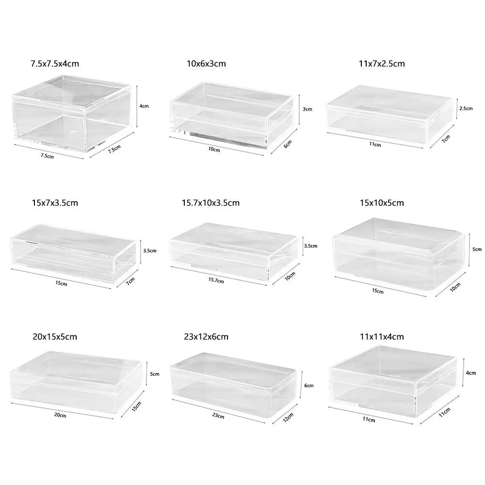 Thickened Acrylic Storage Box Rectangular Transparent Box Multisize Food Candy Storage Container Protection Showcase Packing Box Oasis Select