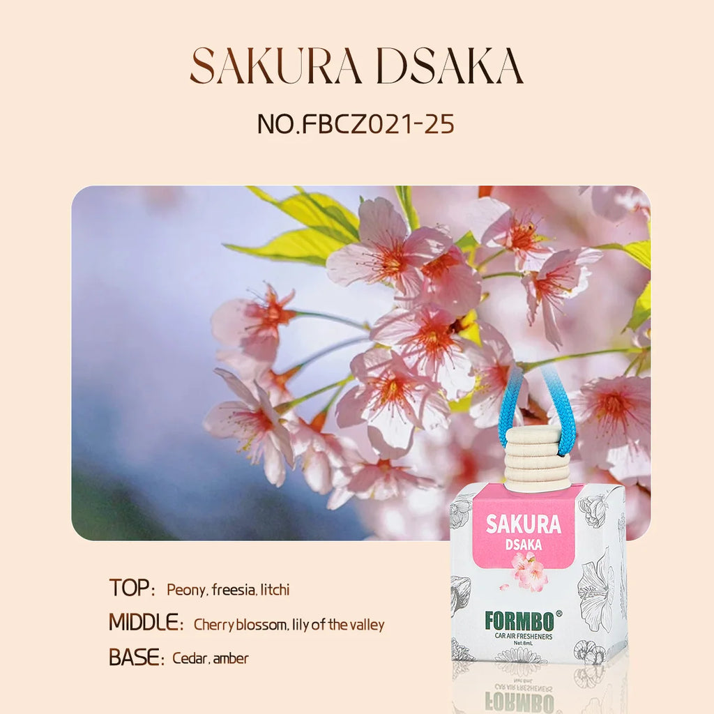 Essential Oil Car Air Freshener – Long-Lasting Liquid Diffuser Car Air Freshener Oasis Select SAKURA DSAKA