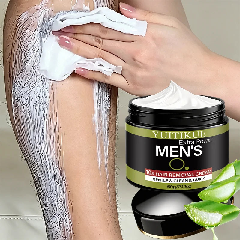 YUITIKUE Extra Power Men's Hair Removal Cream, Mild & Clean, Dissolves Hair Gently, No Irritation for All Skin Types Oasis Select