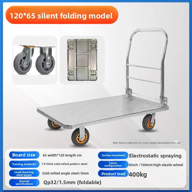 Multi-functional trolley flatbed trailer moving flatbed trailer trolley pulling load bearing folding trailer Oasis Select 120-65-6C