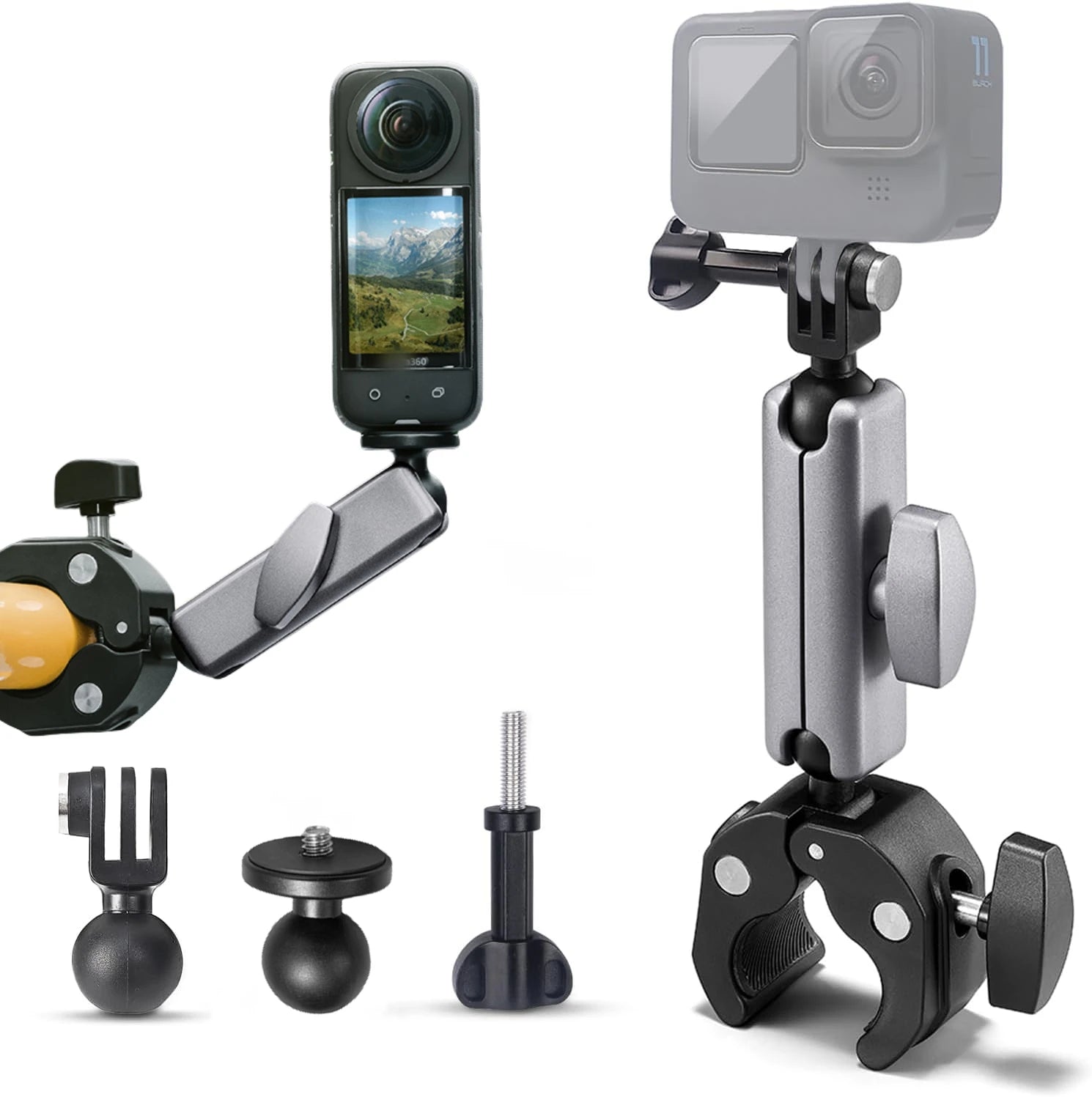 360° Aluminum Handlebar Mount for GoPro, Insta360 & DJI