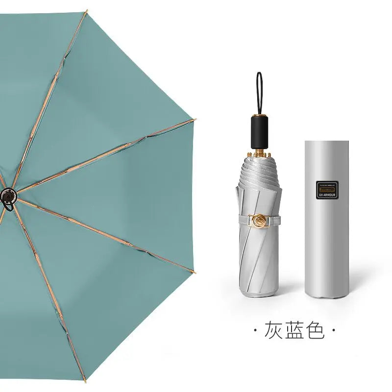 Titanium Silver Double Vinyl Sunshade Umbrella UV Protection Radiation Protection Super Sun Protection Rain Umbrella Oasis Select 6