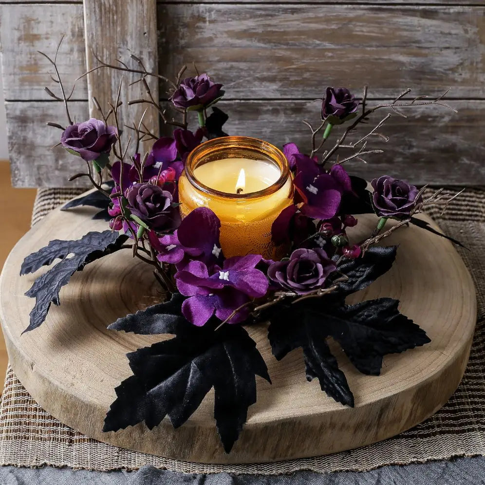 Halloween Dark-Style Candle Holder Wreath | Table Decor
