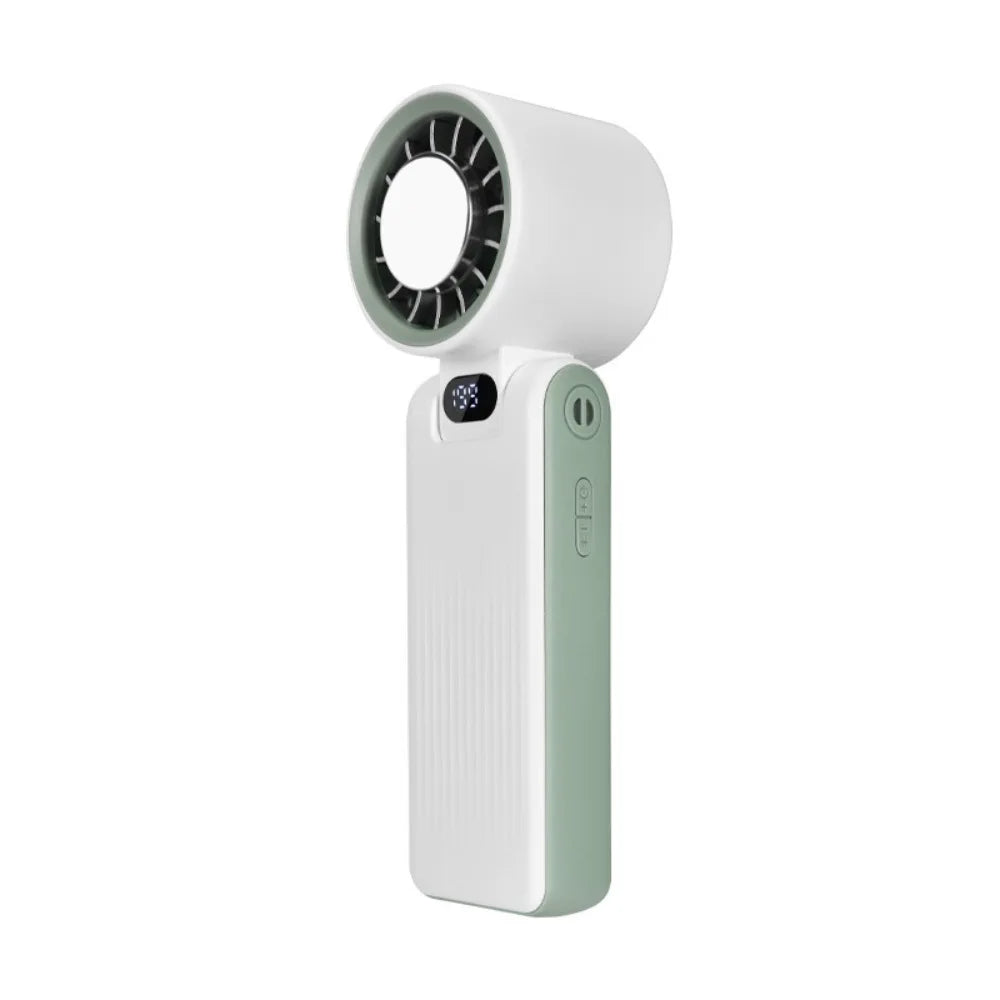 LED Digital Display Portable Handheld Fan Adjustable Wind Speed 3600mAh Battery Strong Wind Fan 100 Wind Speeds Oasis Select White