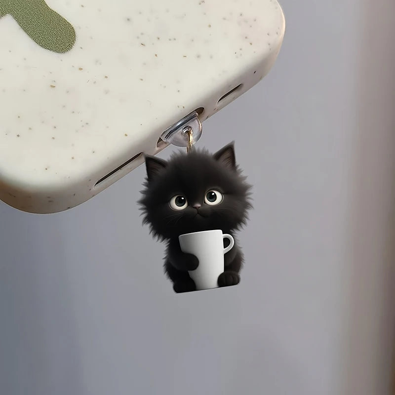 Cute Cat & Dog Type-C Dust Plug Charm Pendant