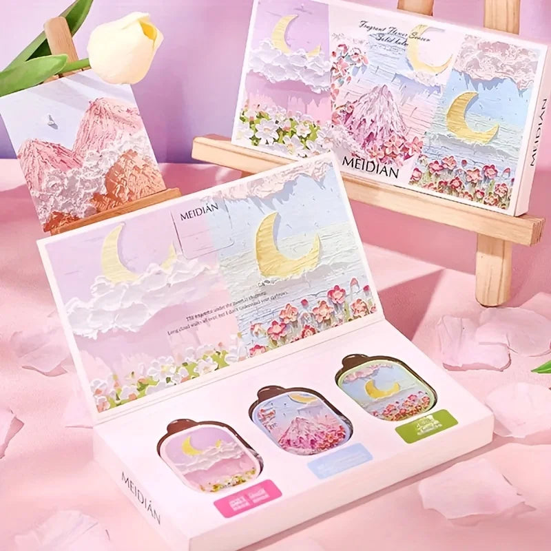 MEIDIAN 3-Piece Floral Solid Balm Perfume Gift Set for Women Solid Balm Perfume Oasis Select