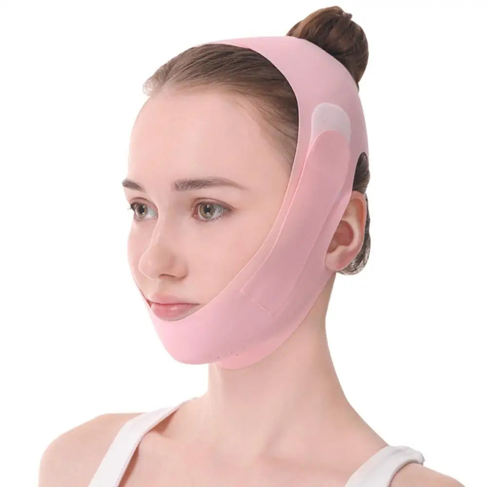 V Line Chin Strap Face Lift Mask – Double Chin Reducer Facial Lifting Mask Oasis Select pink