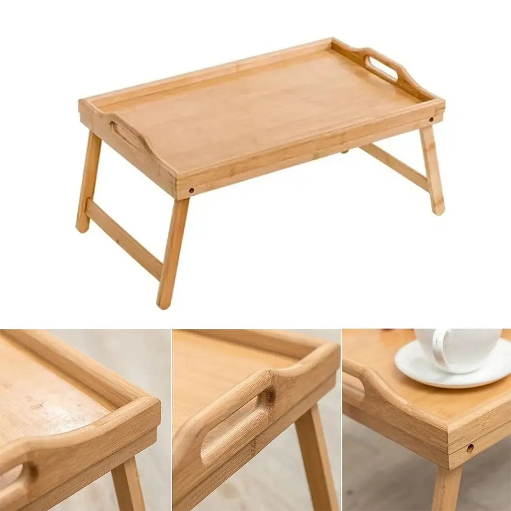 Bamboo Folding Table – Portable Laptop Desk & Breakfast Tray