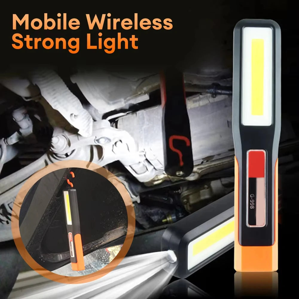 Powerful COB Work Lamp Rechargeable Flashlight Handheld Car Repair Lamp Outdoor Camping Hook Tent Lamp Emergency Lighting Lamp Oasis Select