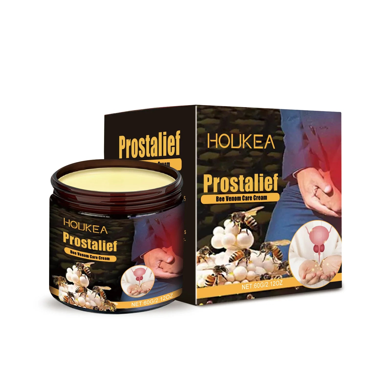 Houkea Bee Venom Man Private Area Care Cream Lasting Sex No Side Effects Soothing Pain Increase Enlarge Penis Treatment Creams Oasis Select 60g Boxed