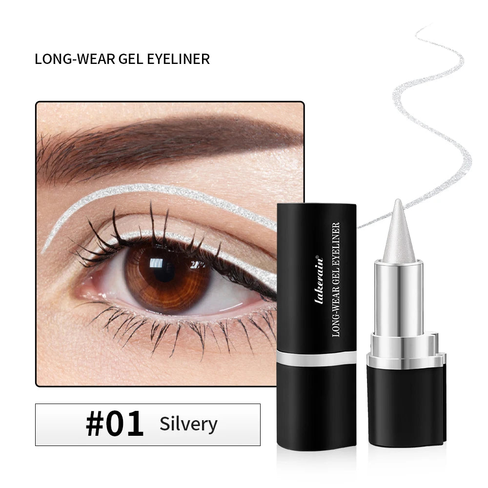 Eyeliner Creamy textureLong Lasting Waterproof Matte Black Silver Brown Eye Liner Pen Make Up For Women Cosmetic Oasis Select 1Silvery
