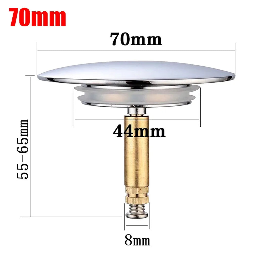 Durable Pop Up Waste Stopper New Brass Bath Stopper Adjustable Only Flat Seal Bathroom Tub Drain Filter Bathtub Accessories Oasis Select Silver