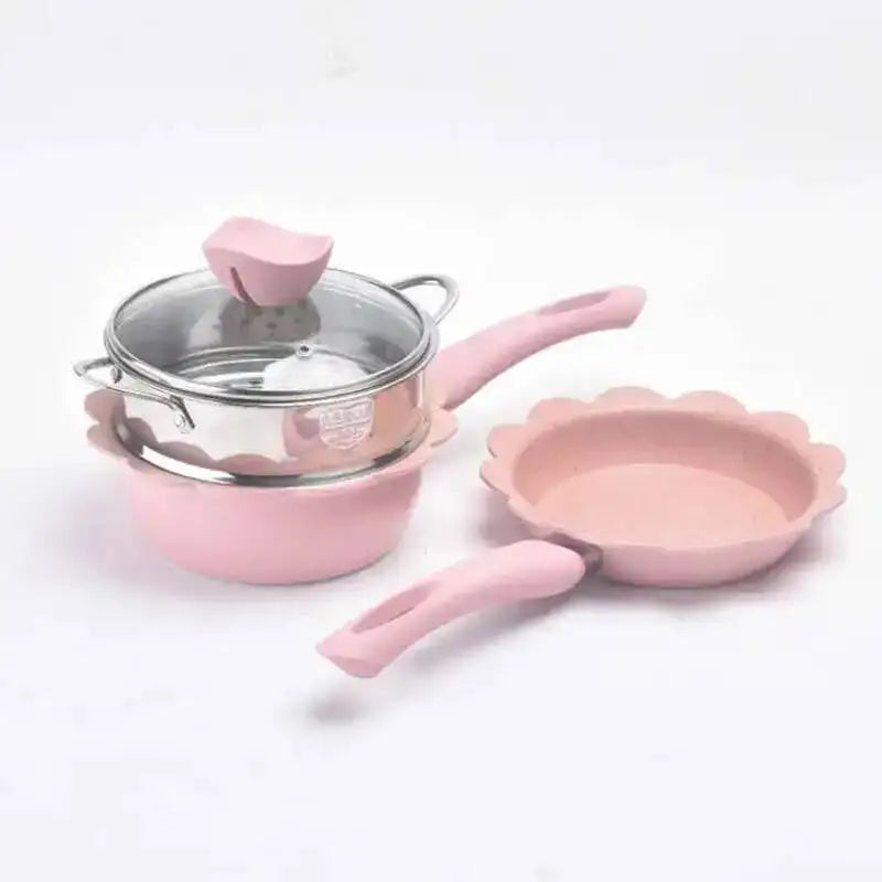 16cm Baby Food Non-stick Pan Supplement Pot Maifan Stone Children Milk Pot Soup Noodle Omelette Pot Oasis Select