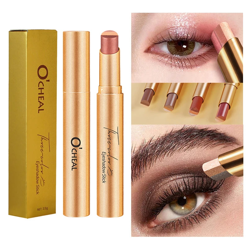 O'CHEAL 3-Color Gradient Glitter Eye Shadow Stick – Waterproof Eye Shadow Stick Oasis Select