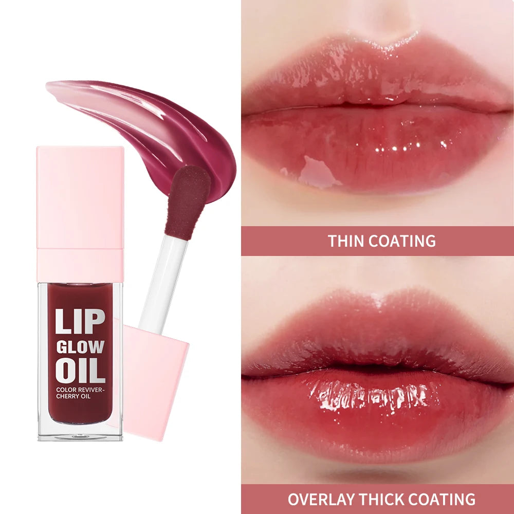 Tinted Glow Lip Oil Set – 4-Piece Jelly Lip Gloss & Balm