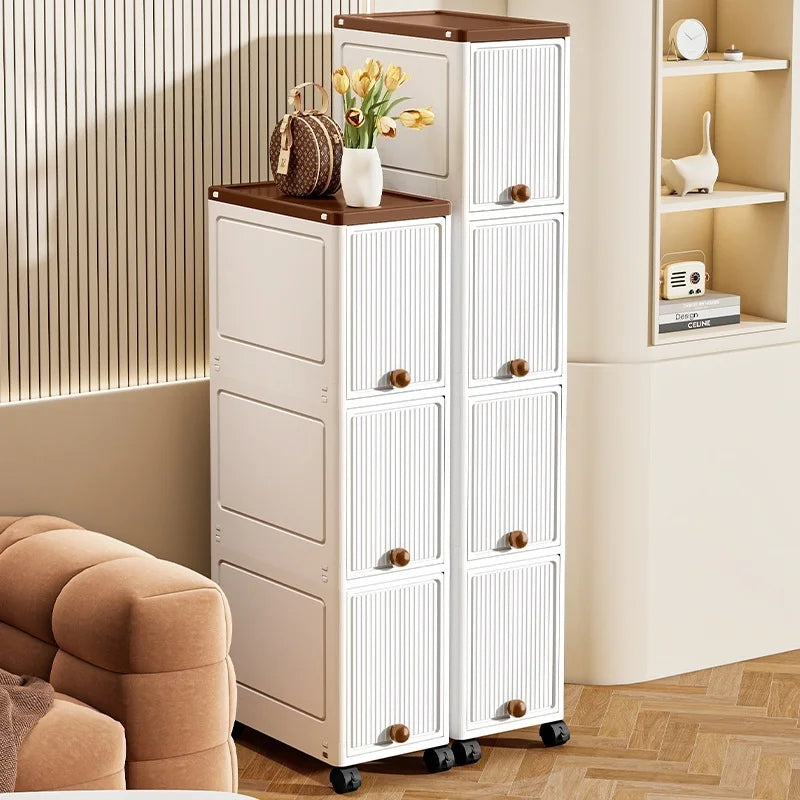 Slim Cabinet 20cm Wide Rolling Storage 2-6 Tiers Large Capacity Space-Saving Heavy-Duty for Kitchen Living Room Bedroom Oasis Select