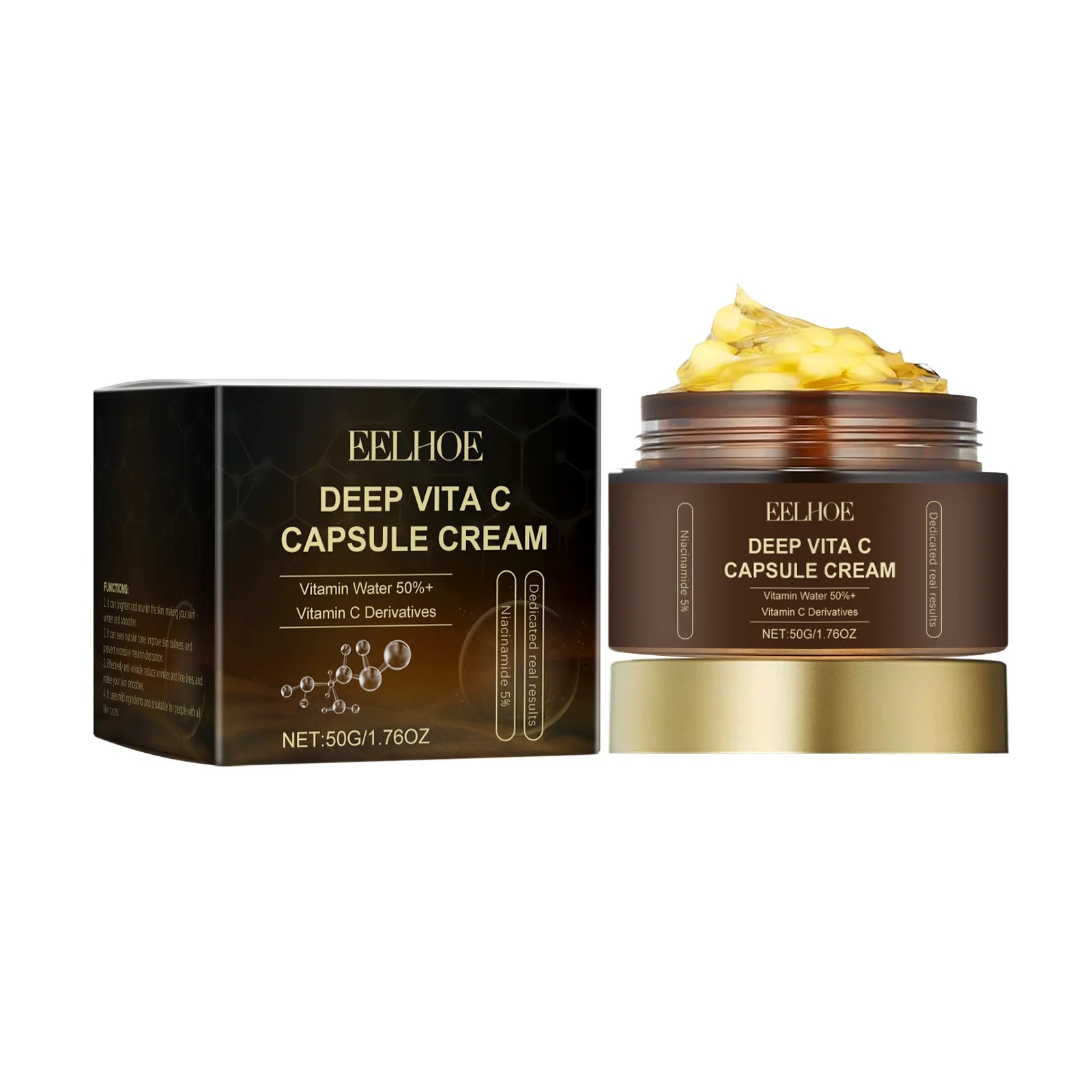 EELHOE Vita C Capsule Cream – Brightening Dark Spot Corrector Vitamin C Face Cream Oasis Select 50G BOXED