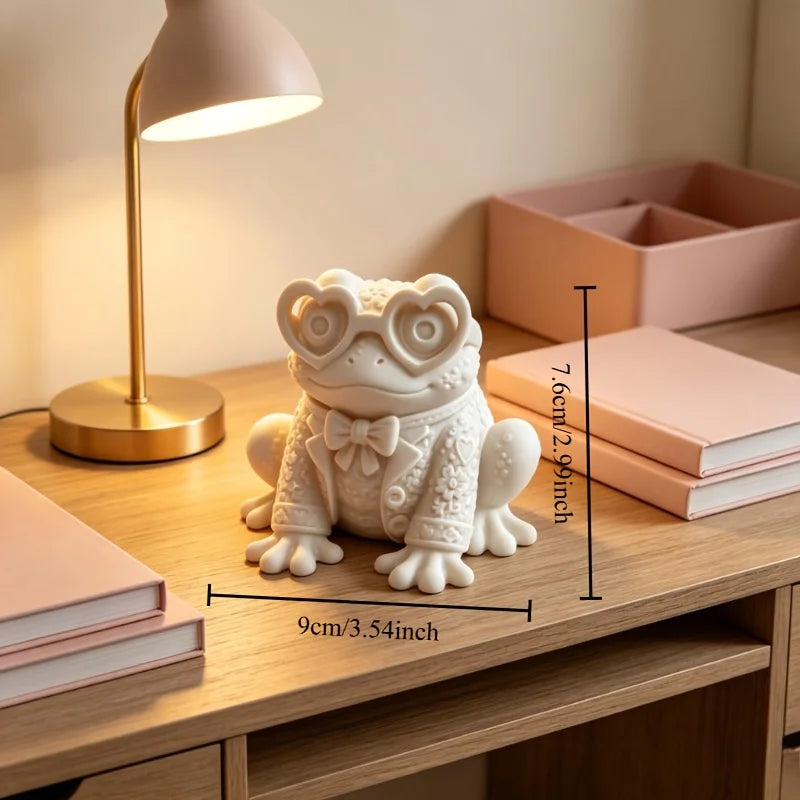 Gentleman Frog Garden Statue Bow Shaped Waterproof Outdoor Courtyard Lawn Desktop Decoration Flower Pot Landscape Decoration Oasis Select