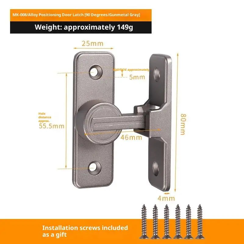 Zinc Alloy 90° Sliding Door Latch | Luminous Barn Gate Bolt