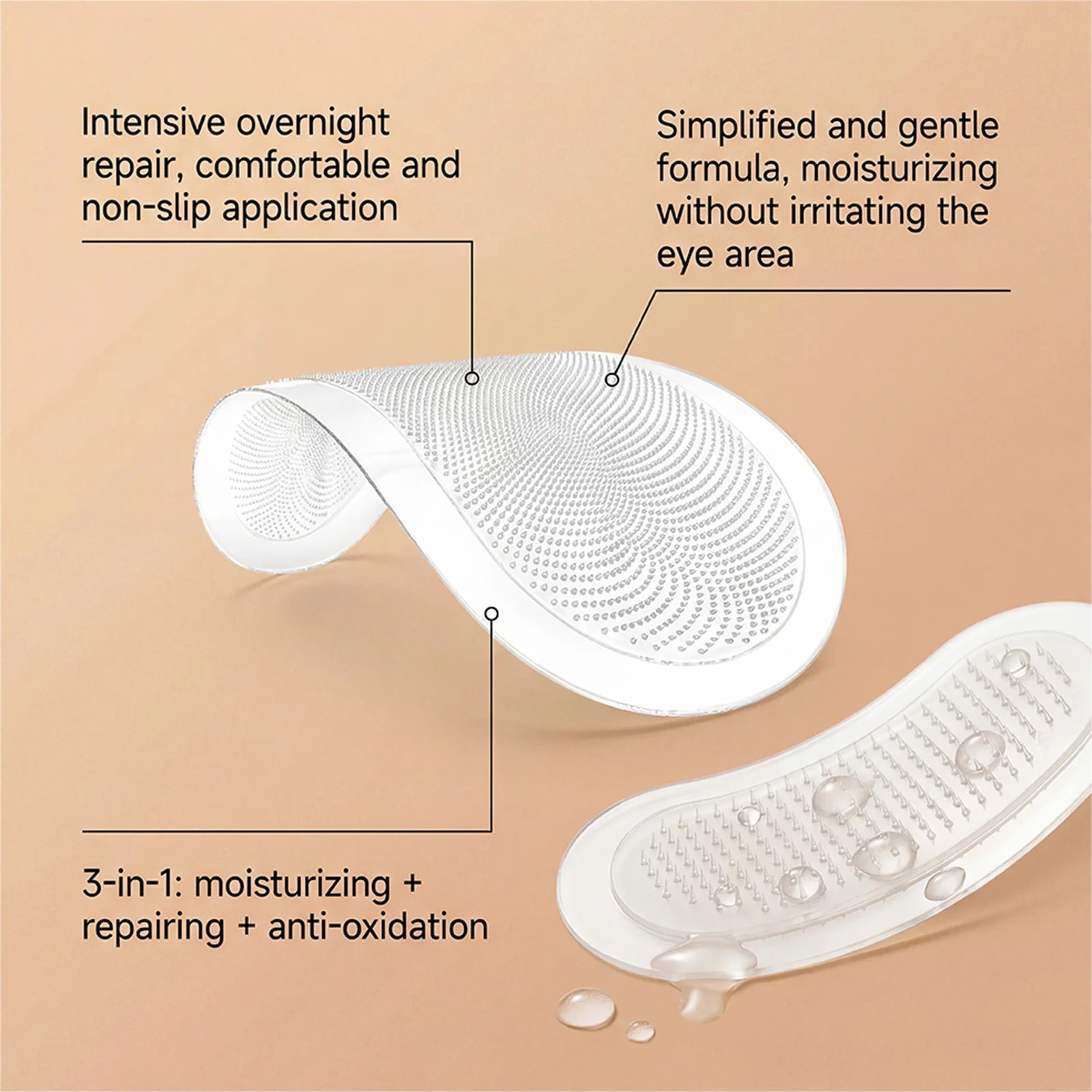 Microneedle Eye Patches Hyaluronic Acid 0.25mm Overnight Under Eye Mask for Dark Circles Fine Lines Hydrating Anti-Aging Eye Car Oasis Select
