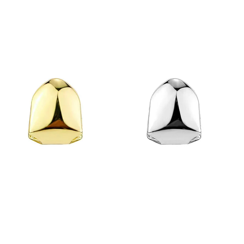 1/2/3/4pcs Fashion Gold Color Small Single Tooth Cap Grills Hip Hop Style Teeth Grill Golden Dental Braces Teeth Makeup Tools Oasis Select 2pcs mix