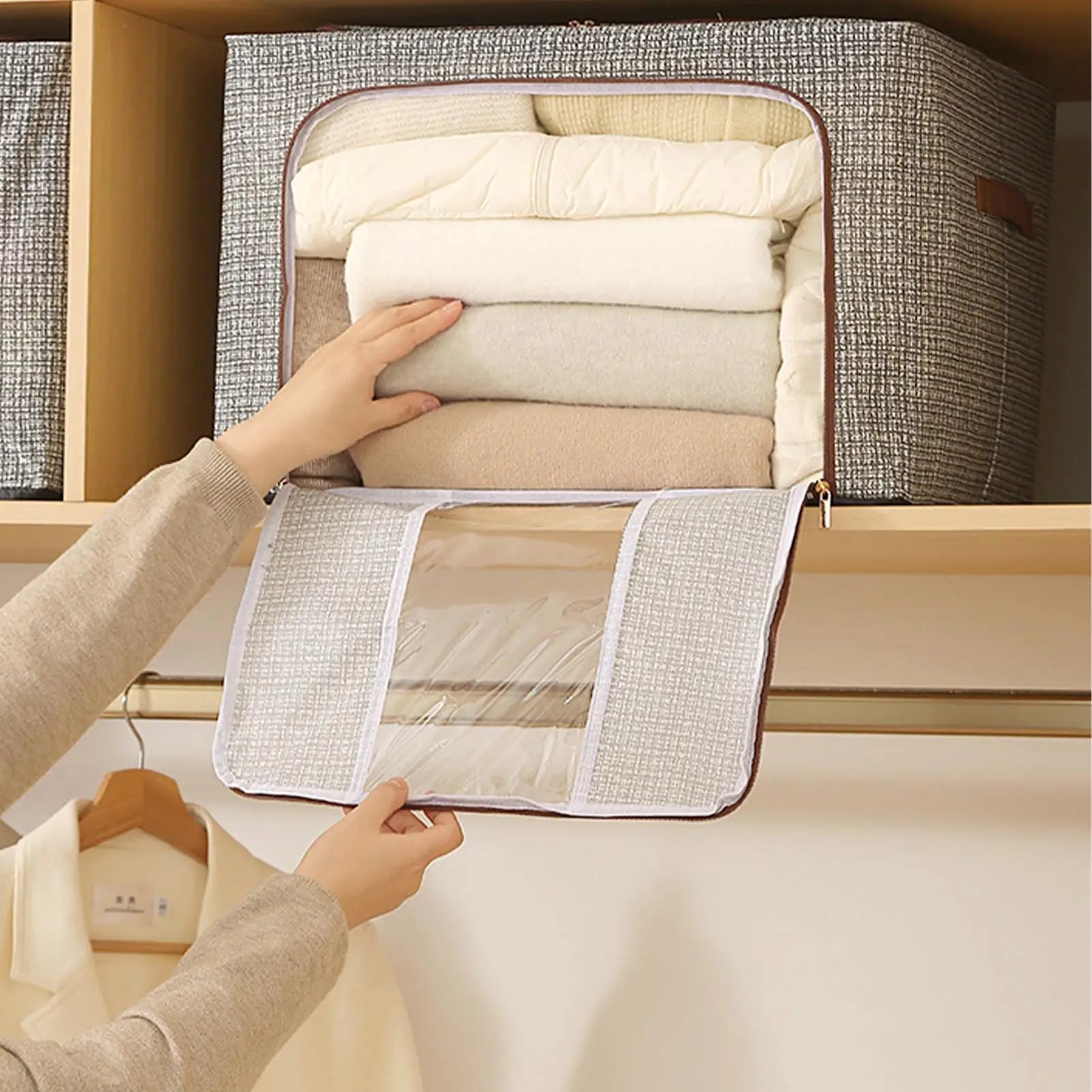 24L/66L Storage Bag Foldable Large Capacity Clothes Blanket Storage Bags Storage Containers For Organizing Bedroom Closet Cloth Oasis Select