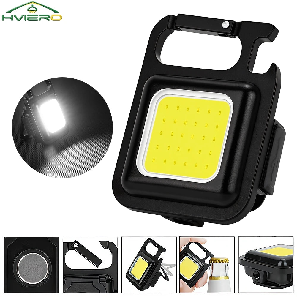 HVIERO COB Mini Keychain Flashlight | USB-C Rechargeable LED