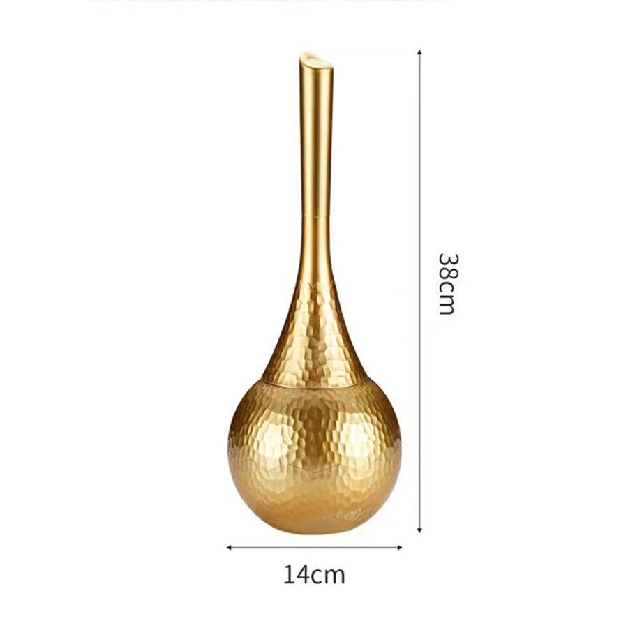 Plastic Luxury Gold Toilet Brush Set Replaceable Nylon Soft Bristle Brush Long Handle For WC Bathroom Accessories Cleaning Tools Oasis Select