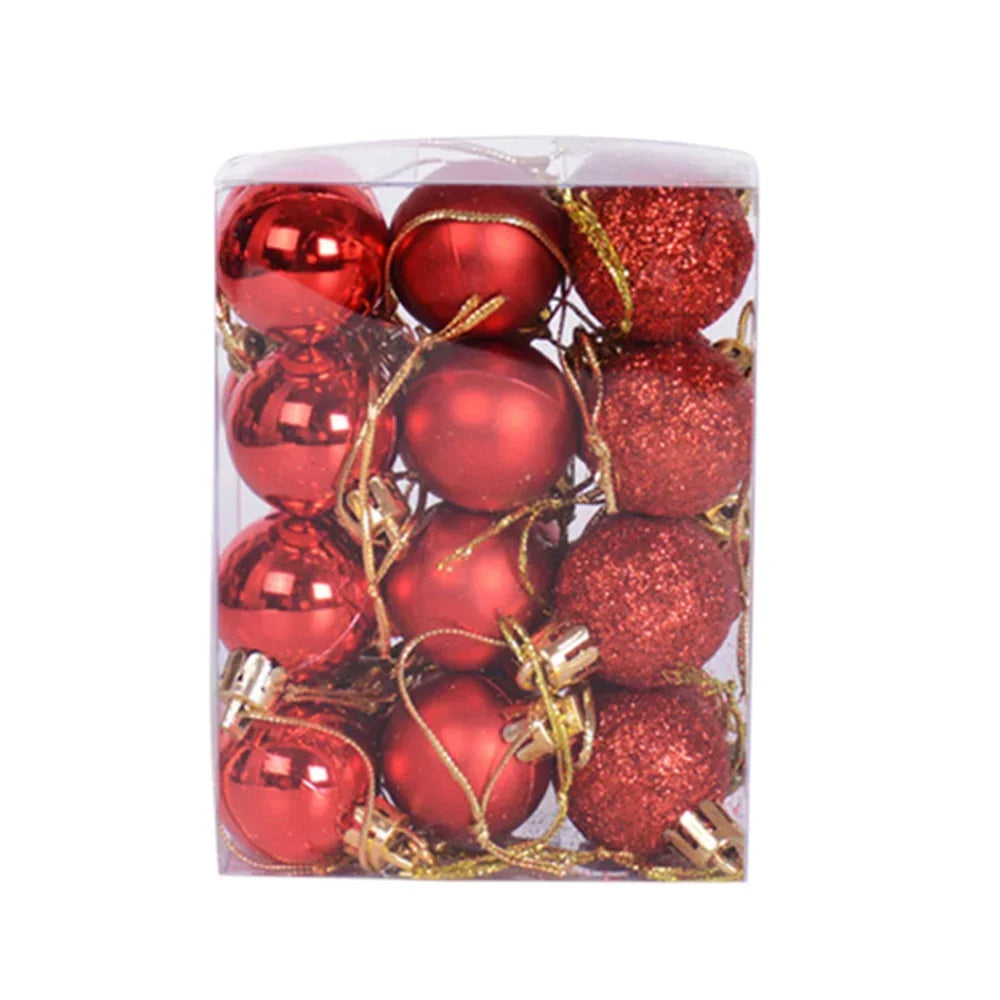 12-Pack Velvet Christmas Ball Ornaments 6cm – Red, Green & White