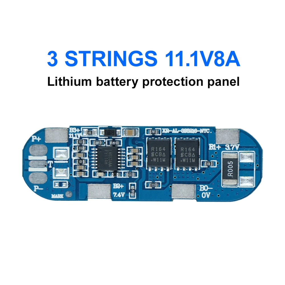 BMS 3S 8A 11.1V Same Port 18650 Li-ion Battery Charging Protection Board Battery Balancer PCB BMS Power Bank Charge Module Oasis Select