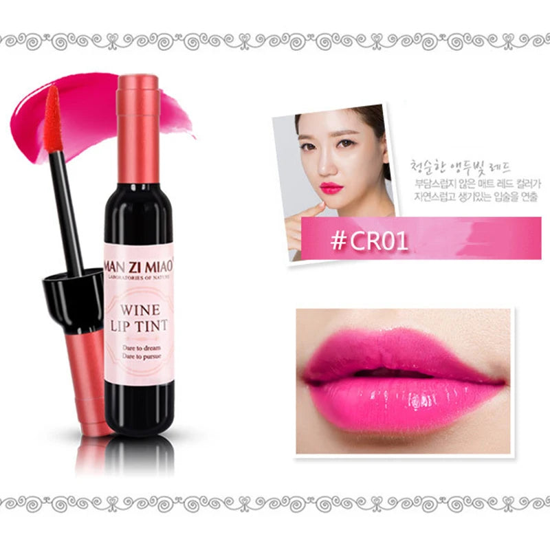 2023 Lipstick Lipgloss Waterproof Long Lasting Lovely Tint Wine Bottle Shape Lip For Women Makeup Gloss Red Sexy Cosmetic Oasis Select f