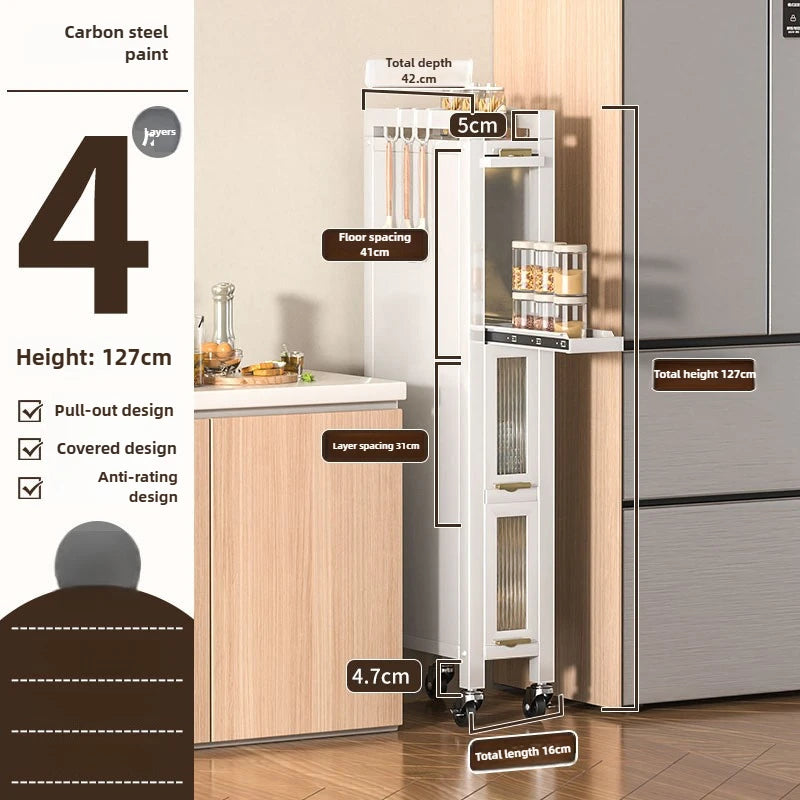 Drawable kitchen crevice storage cabinet, multi-layer ultra narrow edge storage cabinet, side crevice storage cabinet Oasis Select 40-16 Four B