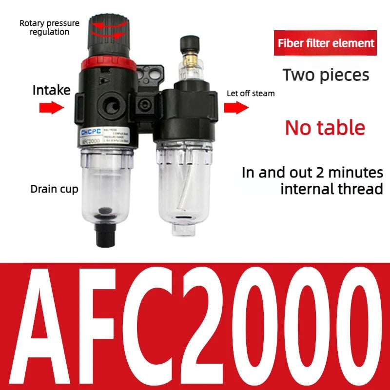 AFC2000G1/4 "air Compressor Oil-water Separator Air Source Processor Two-piece Air Filter for Pressure Reducing Valve Regulator Oasis Select A Without watch AFC2000