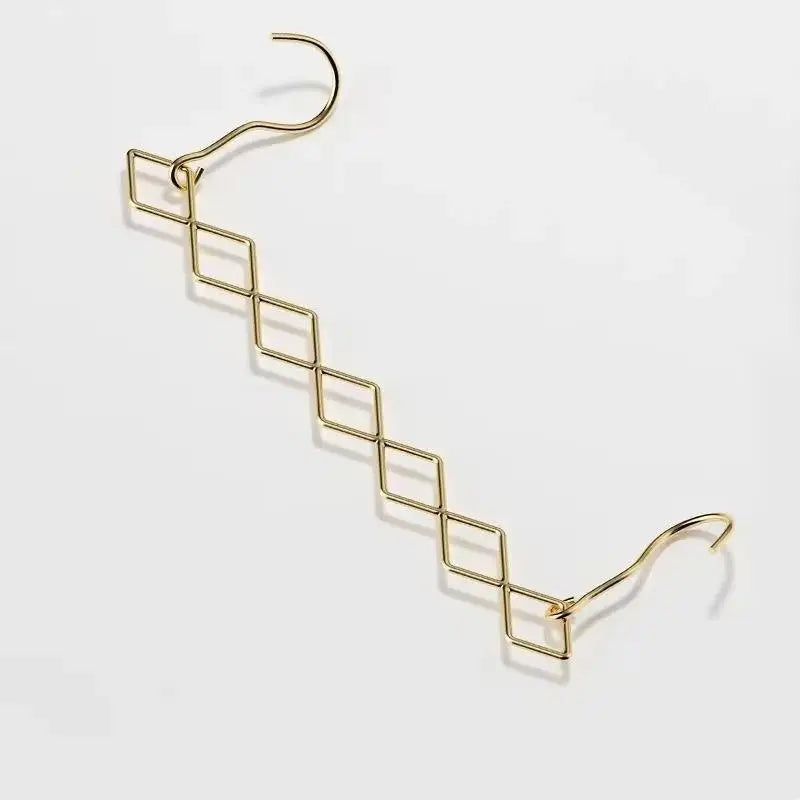 Magic Space Saving Clothes Hangers Foldable Closet Organizer Wardrobe Clothing Cascading Rack 7 Slots For Pants Dresses Coats Oasis Select Gold