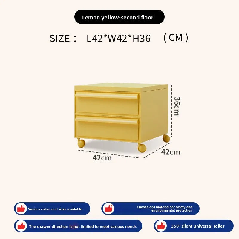 Removable panda cabinet medieval bedside table ins plastic multi-layer storage cabinet bedroom simple locker Oasis Select yellow 2 layers
