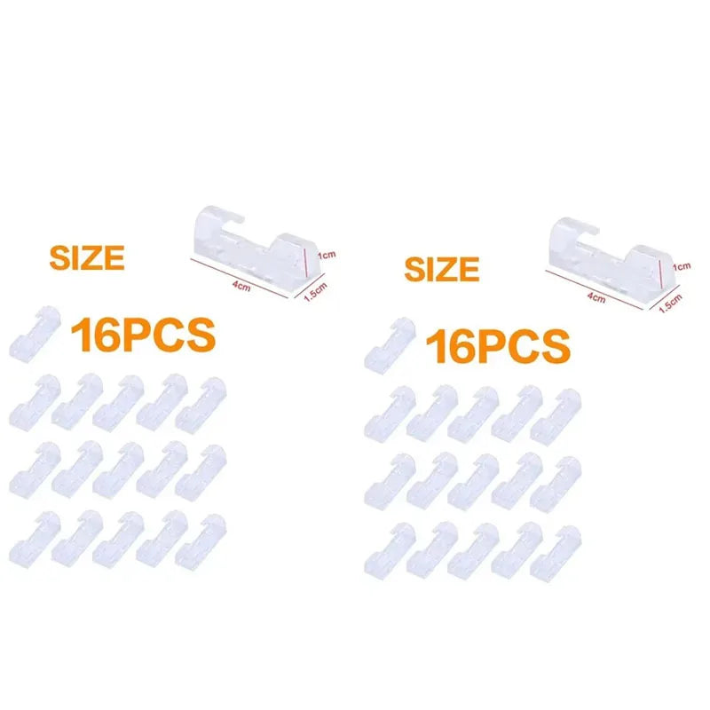 20/40pcs Adhesive Cable Clips Wire Holder For Wall Strong Self-Adhesive Stickers Cord Management Organizer For Desk Car Office Oasis Select Big Transparent 32PC