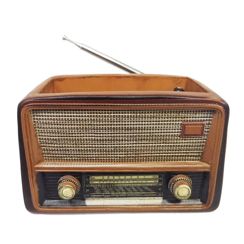 Retro Radio Design Resin Flower Pot Stylish Multipurpose Planter Artistic Home Desktop Plant Decor Ornament Oasis Select