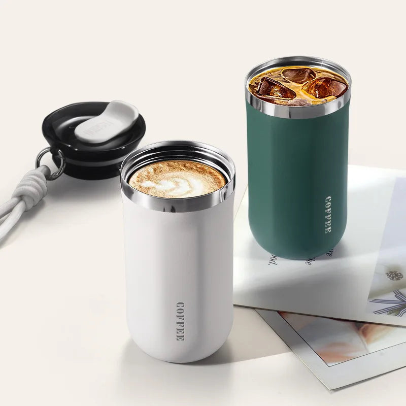 350/500ml Vacuum Insulated Coffee Mug, Double-wall Stainless Steel Travel Tumbler, Office Portable Cold Coffee Cup Gift Cup Oasis Select