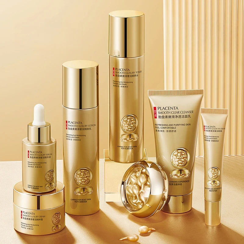 Placenta Essence 7-Piece Skincare Set – Hydrating & Nourishing Skincare Gift Set Oasis Select
