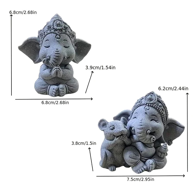 1pc Elephant Statue With Hands Clasped In Prayer Position, A Guardian Elephant Statue, For Home Decoration. Oasis Select