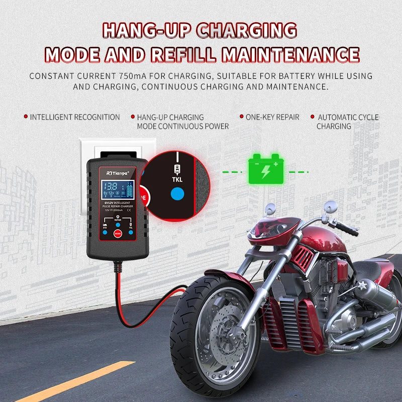 6V 12V 2A Smart Lead-acid Battery Charger For Car Moto Lawn Mower Tractor Toy 7.4V 14.8V 2A Battery Charger For AGM GEL Battery Oasis Select