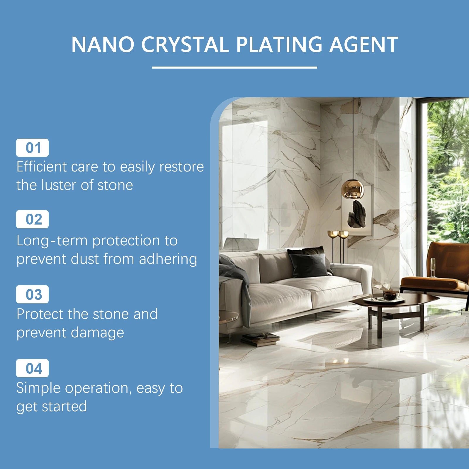 Jaysuing Stone Nano Crystal Plating Spray Ceramic Tile Stone Repair Scratch Bright New Crystal Plating Agent Spray Oasis Select
