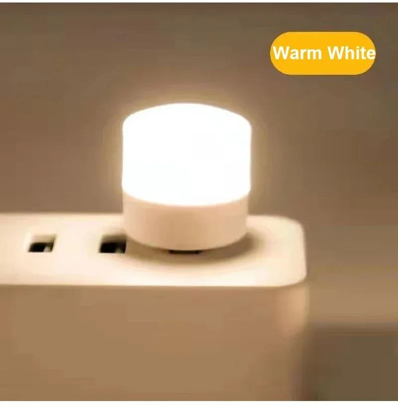 1-20PCS Mini USB LED Light Portable Plug Lamps Eye Protection Book Reading Light Small Round Car Bulb Computer Mobile Power Lamp Oasis Select