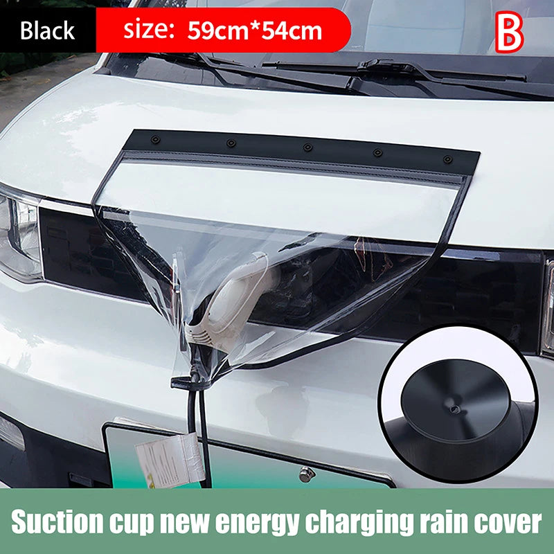 Electric Car Charging Port Waterproof Cover Suction EV Charger Car Cover Suction Adsorption Rain Cap UV Safe Charger Cover Oasis Select Suction cup black