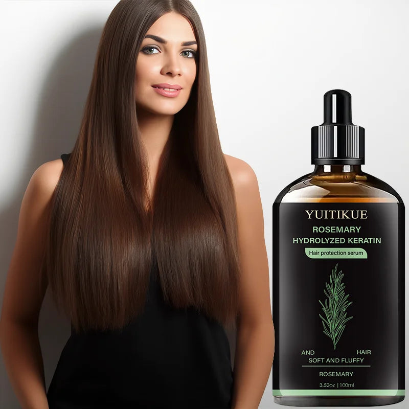 YUITIKUE Hair Protection Serum with Rosemary & Keratin - Nourish Dry Hair, Enhance Smoothness & Radiance Oasis Select