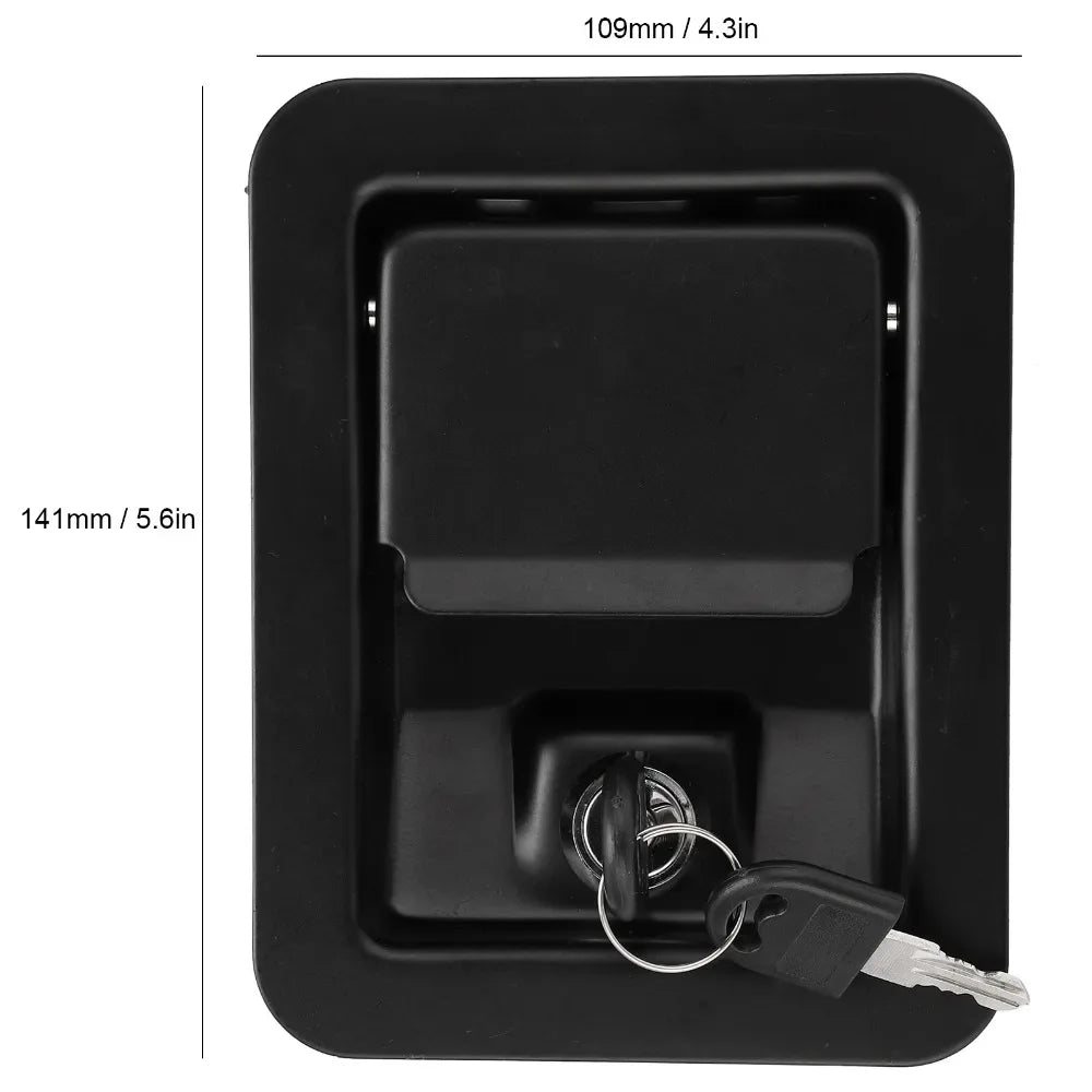 141*109mm Generator Panel Lock with Keys 4-Corner Mounting Square Panel Lock Black Stainless Steel Silent Unit Lock Oasis Select